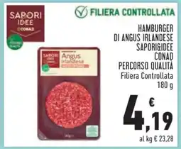 Conad HAMBURGER DI ANGUS IRLANDESE SAPORI&IDEE CONAD offerta