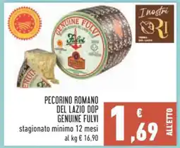 Conad PECORINO ROMANO DEL LAZIO DOP GENUINE FULVI offerta