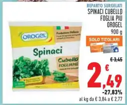 Conad Spinaci Cubello Foglia Più Orogel offerta