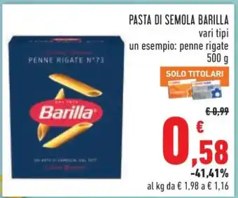 Conad PASTA DI SEMOLA BARILLA offerta