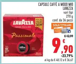 Conad CAPSULE CAFFÈ A MODO MIO LAVAZZA offerta