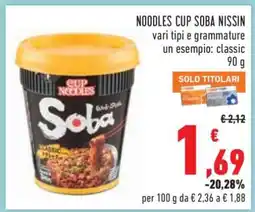 Conad NOODLES CUP SOBA NISSIN offerta