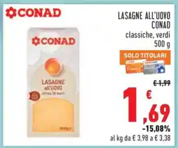 Conad Lasagne all'uovo CONAD offerta