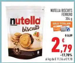 Conad NUTELLA BISCUITS FERRERO 304 g offerta