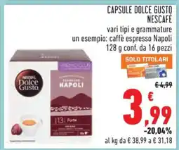 Conad Capsule Dolce Gusto Nescafé offerta