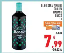 Conad Olio Extra Vergine di Oliva Italiano Basso offerta
