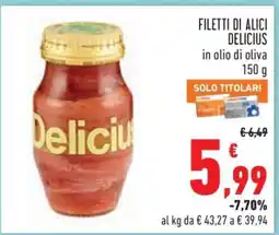 Conad Filetti di Alici Delicius offerta