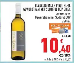 Conad Blauburgunder Pinot Nero, Gewürztraminer Südtirol DOP Brigl offerta
