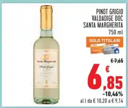 Conad PINOT GRIGIO VALDADIGE DOC SANTA MARGHERITA 750 ml offerta