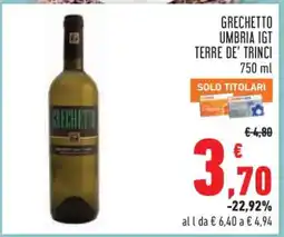 Conad Grechetto Umbria IGT Terre de' Trinci offerta