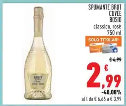 Conad SPUMANTE BRUT CUVÈE BOSIO offerta