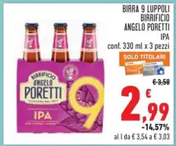 Conad BIRRA 9 LUPPOLI BIRRIFICIO ANGELO PORETTI IPA offerta