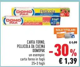 Conad CARTA FORNO, PELLICOLA DA CUCINA DOMOPAK offerta