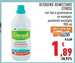 Conad DETERGENTE DISINFETTANTE CITROSIL offerta