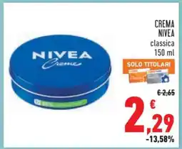 Conad CREMA NIVEA classica 150 ml offerta