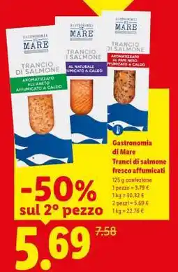 Lidl Gastronomia di Mare Tranci di salmone fresco affumicati offerta