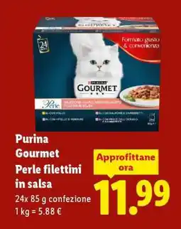 Lidl PURINA GOURMET PERLE FILETTINI IN SALSA offerta