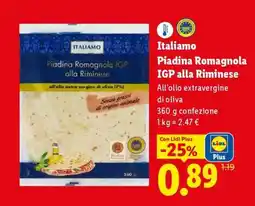Lidl Italiamo Piadina Romagnola IGP alla Riminese offerta