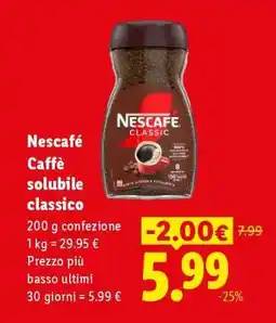 Lidl Nescafé Caffè solubile classico offerta