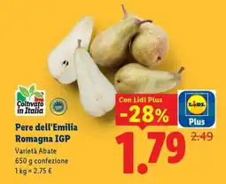 Lidl Pere dell'Emilia Romagna IGP offerta