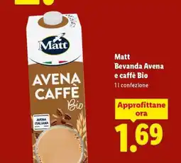 Lidl Matt Bevanda Avena e Caffè Bio offerta
