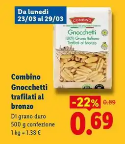 Lidl Combino Gnocchetti trafilati al bronzo offerta