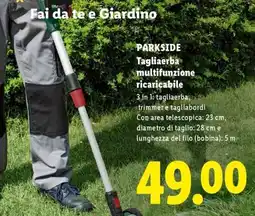 Lidl PARKSIDE Tagliaerba multifunzione ricaricabile offerta