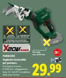 Lidl PARKSIDE Seghetto ricaricabile per potatura offerta