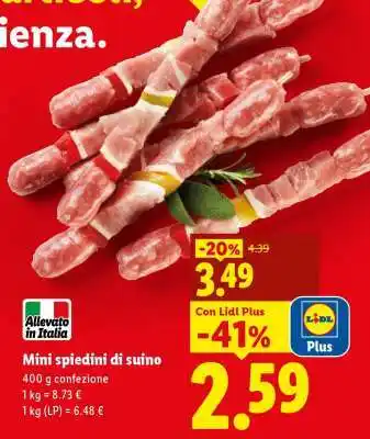 Lidl Mini spiedini di suino offerta