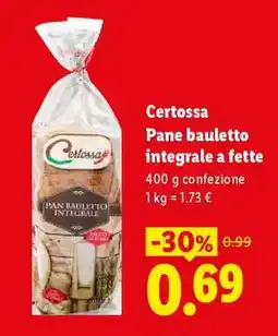Lidl Certossa Pane bauletto integrale a fette offerta