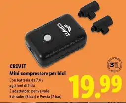Lidl CRIVIT Mini compressore per bici offerta