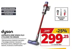 Comet dyson ASPIRAPOLVERE SENZA FILO CYCLONE V10 ORIGIN offerta