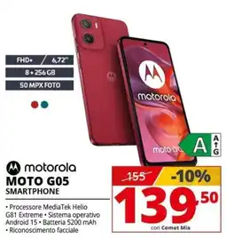 Comet motorola MOTO G05 SMARTPHONE offerta