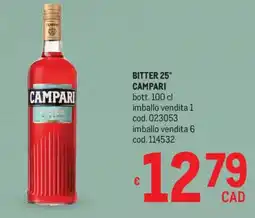 Metro Bitter 25° CAMPARI offerta