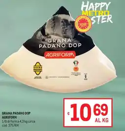 Metro Grana padano dop AGRIFORM offerta
