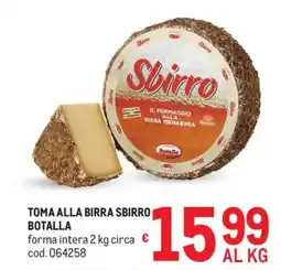 Metro Toma alla birra sbirro BOTALLA offerta