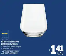 Metro Metro professional bicchiere tumbler offerta