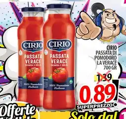 Il Genio Supermercato Cirio passata di pomodoro la verace offerta