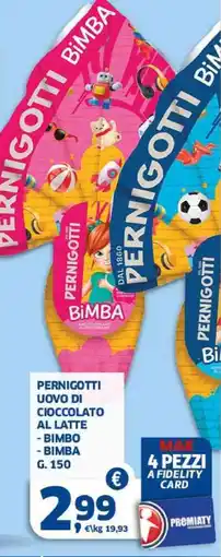 Sigma Pernigotti uovo di cioccolato al latte - bimbo - bimba offerta
