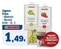 Sigma Sigma Vino Bianco, Rosso brik offerta