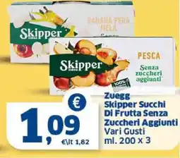 Sigma Zuegg Skipper Succhi Di Frutta Senza Zuccheri Aggiunti offerta