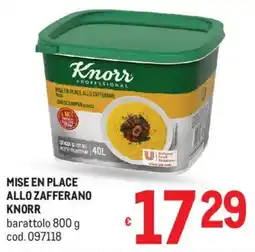 Metro Mise en place allo zafferano KNORR offerta