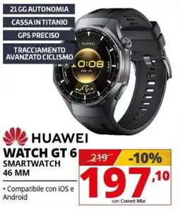 Comet Huawei watch gt 6 smartwatch 46 mm offerta