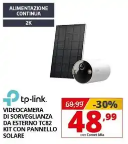 Comet Tp-link videocamera di sorveglianza da esterno TC82 kit con pannello solare offerta
