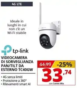 Comet Tp-link videocamera di sorveglianza pan/tilt da esterno TC40GW offerta