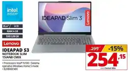 Comet Lenovo IDEAPAD S3 NOTEBOOK SLIM 15IAN8 CMIX offerta