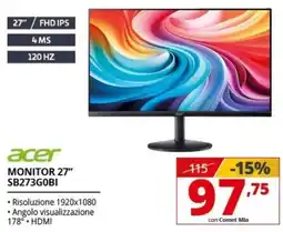 Comet acer MONITOR 27" SB273GOBI offerta
