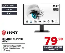 Comet msi MONITOR 23,8" PRO MP242L offerta