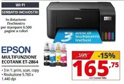 Comet EPSON MULTIFUNZIONE ECOTANK ET-2864 offerta