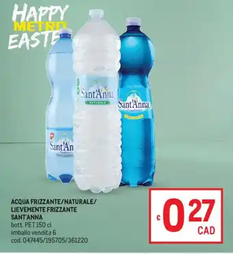 Metro Acqua frizzante/naturale/ lievemente frizzante SANT'ANNA offerta